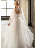 Ivory Sparkly Lace Tulle Stunning Wedding Dress Ivory Sparkly Lace Tulle Stunning Wedding Dress
